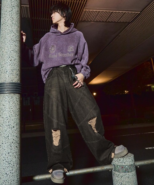 F/ON(エフオン)の「【F/ON】DESTRUCTIVE VINTAGE MAKE SUPER WIDE DENIM(デニムパンツ・メンズ・ブラック・L/M/S)」の13枚目の写真