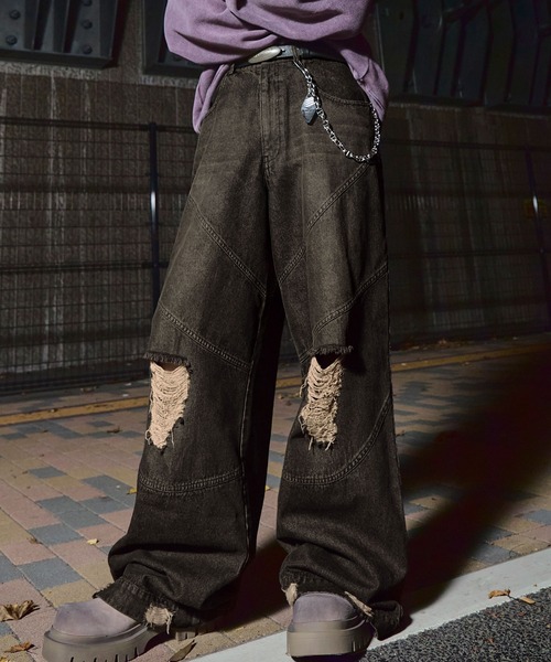 F/ON(エフオン)の「【F/ON】DESTRUCTIVE VINTAGE MAKE SUPER WIDE DENIM(デニムパンツ・メンズ・ブラック・L/M/S)」の14枚目の写真