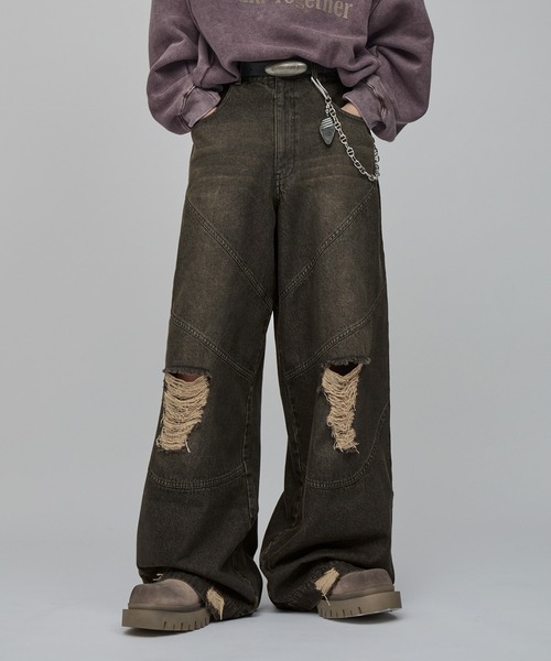 F/ON(エフオン)の「【F/ON】DESTRUCTIVE VINTAGE MAKE SUPER WIDE DENIM(デニムパンツ・メンズ・ブラック・L/M/S)」の19枚目の写真