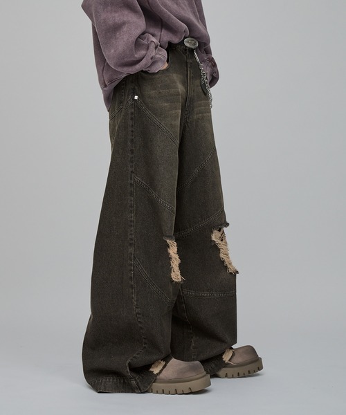 F/ON(エフオン)の「【F/ON】DESTRUCTIVE VINTAGE MAKE SUPER WIDE DENIM(デニムパンツ・メンズ・ブラック・L/M/S)」の22枚目の写真