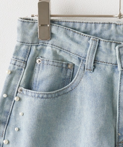 BLANK　（ブランク）の「▲Side Pearl Washed Denim Pants / サイドパール ウォッシュデニムパンツ（デニムパンツ・レディース・ブルー・M/L）」の5枚目の写真