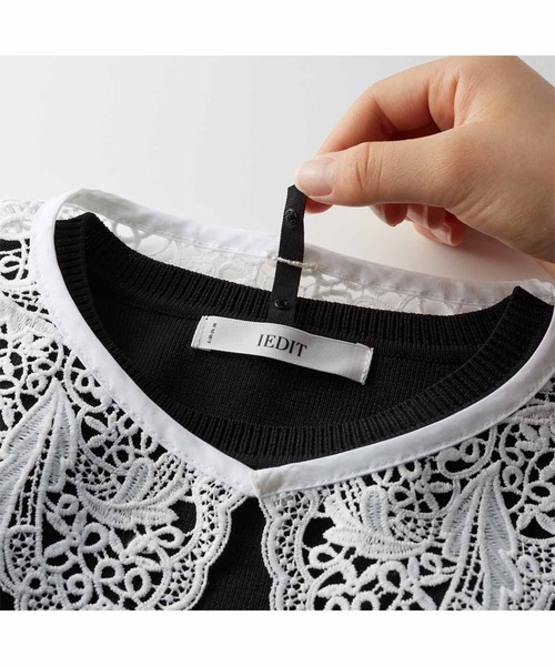 IEDIT（イディット）の「ＩＥＤＩＴ　福田麻琴さんコラボ　クラス感漂うニットワンピース〈ブラック〉（ワンピース・レディース・ブラック・LARGE/MEDIUM/X-LARGE/XX-LARGE/MP/NS/XXX-LARGE）」の5枚目の写真