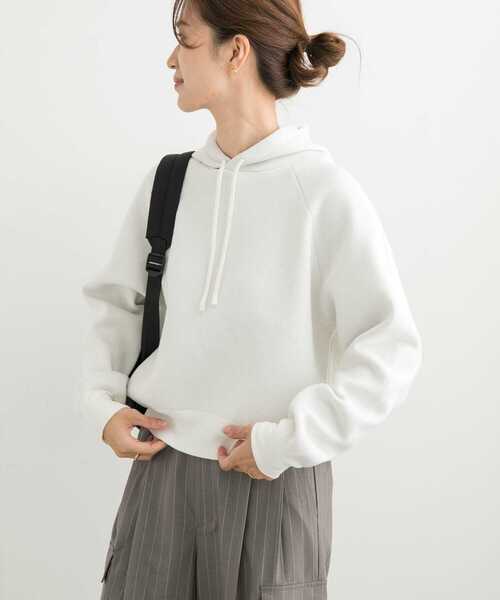 URBAN RESEARCH DOORS（アーバンリサーチドアーズ）の「ダブルフェイスニットパーカー（パーカー・レディース・ホワイト系その他/ピンク/グレー系その他・MEDIUM）」の2枚目の写真