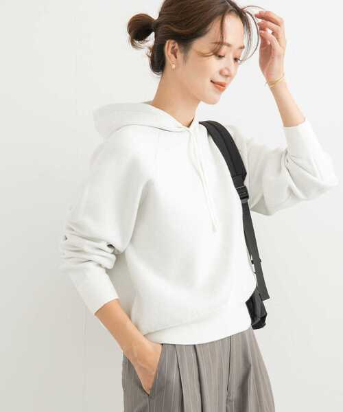 URBAN RESEARCH DOORS（アーバンリサーチドアーズ）の「ダブルフェイスニットパーカー（パーカー・レディース・ホワイト系その他/ピンク/グレー系その他・MEDIUM）」の5枚目の写真