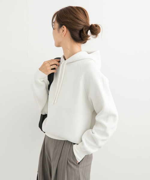 URBAN RESEARCH DOORS（アーバンリサーチドアーズ）の「ダブルフェイスニットパーカー（パーカー・レディース・ホワイト系その他/ピンク/グレー系その他・MEDIUM）」の8枚目の写真