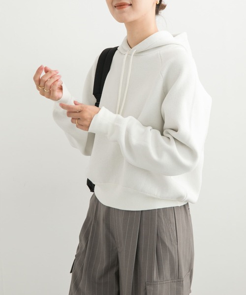 URBAN RESEARCH DOORS（アーバンリサーチドアーズ）の「ダブルフェイスニットパーカー（パーカー・レディース・ホワイト系その他/ピンク/グレー系その他・MEDIUM）」の10枚目の写真