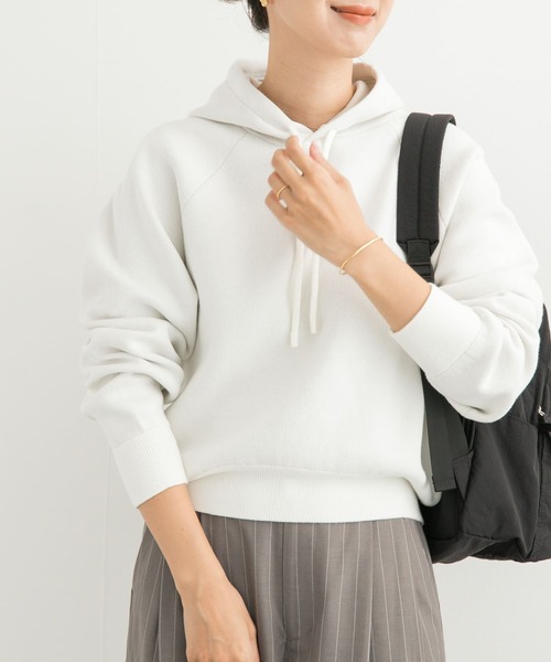 URBAN RESEARCH DOORS（アーバンリサーチドアーズ）の「ダブルフェイスニットパーカー（パーカー・レディース・ホワイト系その他/ピンク/グレー系その他・MEDIUM）」の11枚目の写真