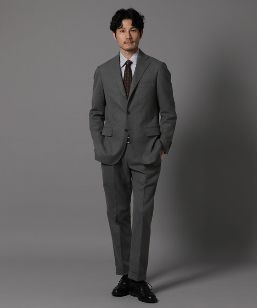 【SALE中】チャコールグレー ダブルスラックス セール】［size SHORT/TALLあり］ダブルクロス ワイド パンツ