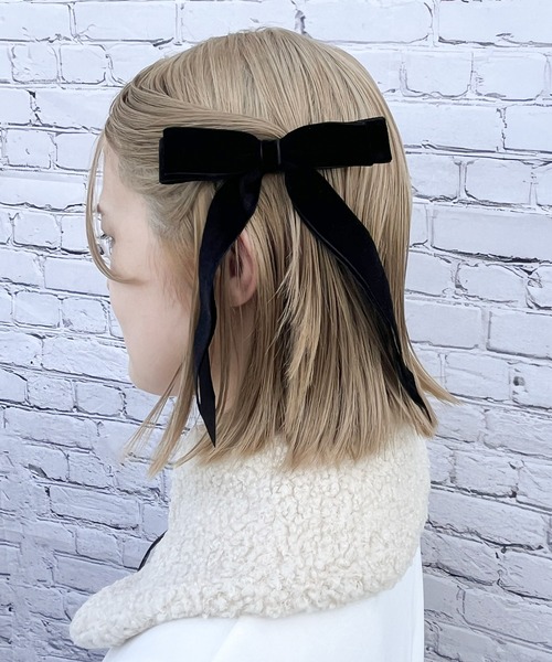 RUBY AND YOU（ルビーアンドユー）の「［select］ベロアリボンヘアクリップ（バレッタ/ヘアクリップ・レディース・ワイン/ブラック/グリーン・FREE）」の10枚目の写真