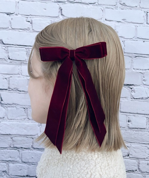 RUBY AND YOU（ルビーアンドユー）の「［select］ベロアリボンヘアクリップ（バレッタ/ヘアクリップ・レディース・ワイン/ブラック/グリーン・FREE）」の11枚目の写真