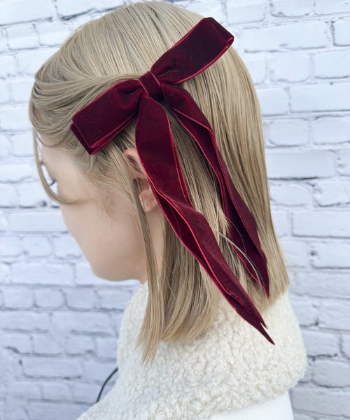 RUBY AND YOU（ルビーアンドユー）の「［select］ベロアリボンヘアクリップ（バレッタ/ヘアクリップ・レディース・ワイン/ブラック/グリーン・FREE）」の13枚目の写真