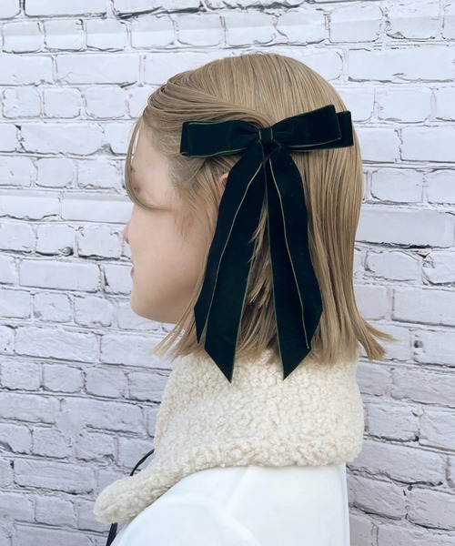 RUBY AND YOU（ルビーアンドユー）の「［select］ベロアリボンヘアクリップ（バレッタ/ヘアクリップ・レディース・ワイン/ブラック/グリーン・FREE）」の14枚目の写真