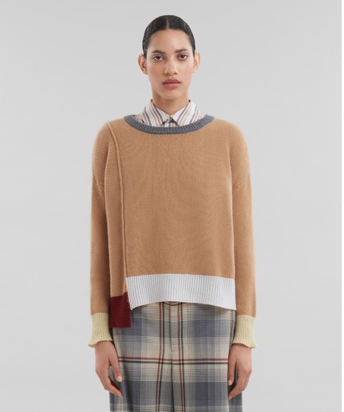 Color Blocked / カシミヤクルーネック（ニット/セーター）｜MARNI（マルニ）