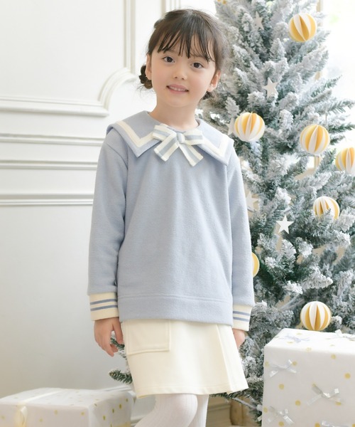 KP（ケーピー）の「ニットツイル　プリーツラップパンツ(100～140)（その他パンツ・キッズ・オフホワイト/ブラック・100cm/110cm/120cm/130cm/140cm）」の5枚目の写真