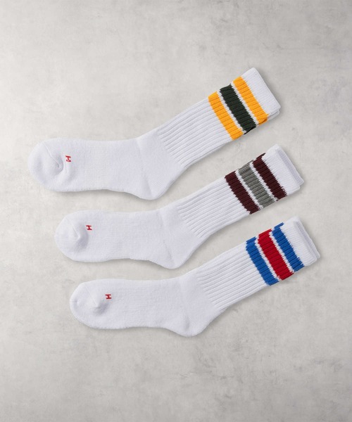Right-on(ライトオン)の「【Healthknit】配色ラインソックス 3足セット(ソックス/靴下・メンズ・ブルー・フリー)」の3枚目の写真