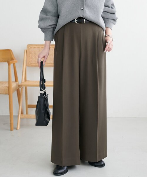 DISCOAT(ディスコート)の「【@yuyukekelife・@yuko_416監修】欲張り2タックワイドパンツ(その他パンツ・レディース・カーキ/ブラック/グレー/ブラウン/ホワイト系その他/ダークブラウン/ピンク系その他・SMALL/MEDIUM/LARGE/ML/SP/MT)」の4枚目の写真