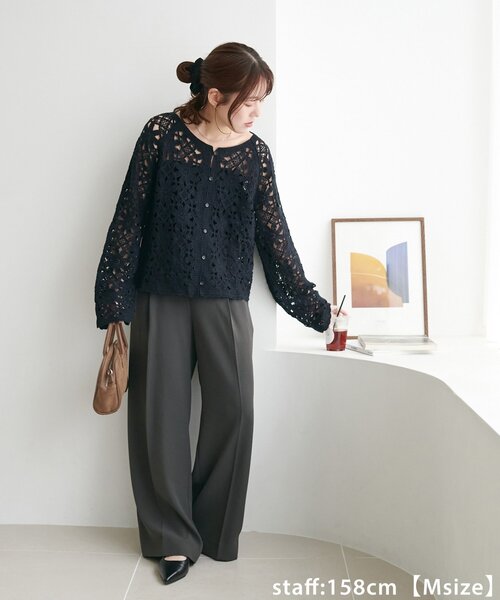 DISCOAT(ディスコート)の「【@yuyukekelife・@yuko_416監修】欲張り2タックワイドパンツ(その他パンツ・レディース・カーキ/ブラック/グレー/ブラウン/ホワイト系その他/ダークブラウン/ピンク系その他・SMALL/MEDIUM/LARGE/ML/SP/MT)」の13枚目の写真