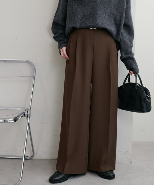 DISCOAT(ディスコート)の「【@yuyukekelife・@yuko_416監修】欲張り2タックワイドパンツ(その他パンツ・レディース・カーキ/ブラック/グレー/ブラウン/ホワイト系その他/ダークブラウン/ピンク系その他・SMALL/MEDIUM/LARGE/ML/SP/MT)」の21枚目の写真