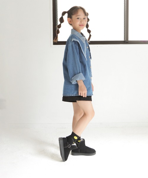 SOROTTO（ソロット）の「ぬくぬくファー素材のベルト付きムートンブーツ（ブーツ・キッズ・ブラック/グレー・27(16.5-17㎝)/29(18-18.5㎝)/30(18.5-19㎝)/32(20-20.5㎝)/34(21-21.5㎝)/35(22.5㎝)）」の16枚目の写真