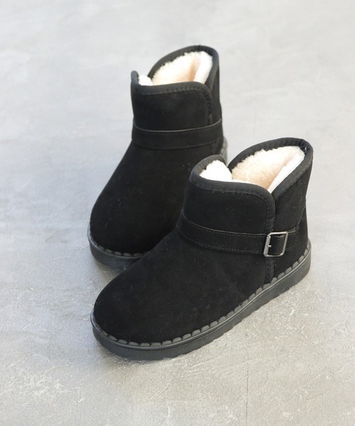 SOROTTO（ソロット）の「ぬくぬくファー素材のベルト付きムートンブーツ（ブーツ・キッズ・ブラック/グレー・27(16.5-17㎝)/29(18-18.5㎝)/30(18.5-19㎝)/32(20-20.5㎝)/34(21-21.5㎝)/35(22.5㎝)）」の20枚目の写真