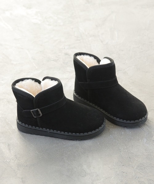 SOROTTO（ソロット）の「ぬくぬくファー素材のベルト付きムートンブーツ（ブーツ・キッズ・ブラック/グレー・27(16.5-17㎝)/29(18-18.5㎝)/30(18.5-19㎝)/32(20-20.5㎝)/34(21-21.5㎝)/35(22.5㎝)）」の21枚目の写真