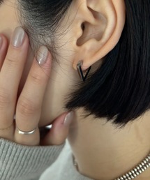 Diliraba | 【Diliraba】ステンレス スクエアハートフープピアスセット(ピアス(両耳用))