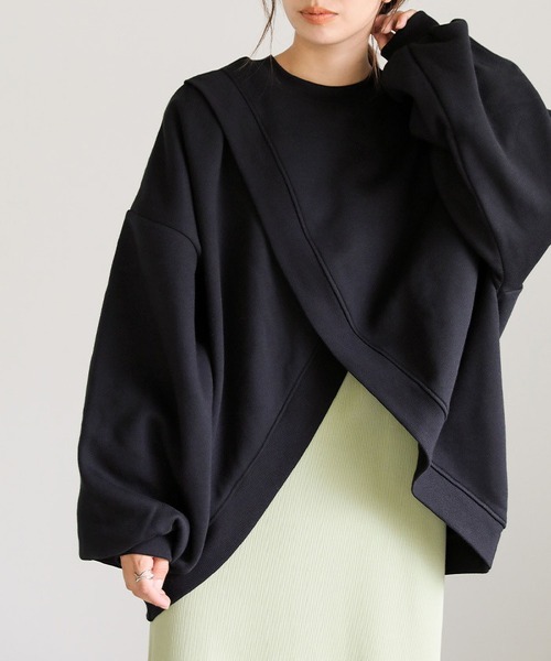 MAISON DE THERESE（メゾン ド テレーズ）の「前後2WAY　ルーズシルエット　ビッグサイズスウェット（スウェット・レディース・ブラック/グレー/ホワイト・M/L）」の3枚目の写真