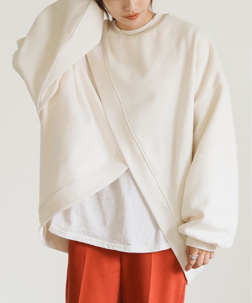 MAISON DE THERESE（メゾン ド テレーズ）の「前後2WAY　ルーズシルエット　ビッグサイズスウェット（スウェット・レディース・ブラック/グレー/ホワイト・M/L）」の12枚目の写真