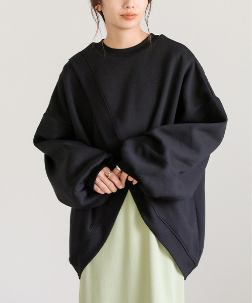 MAISON DE THERESE（メゾン ド テレーズ）の「前後2WAY　ルーズシルエット　ビッグサイズスウェット（スウェット・レディース・ブラック/グレー/ホワイト・M/L）」の15枚目の写真