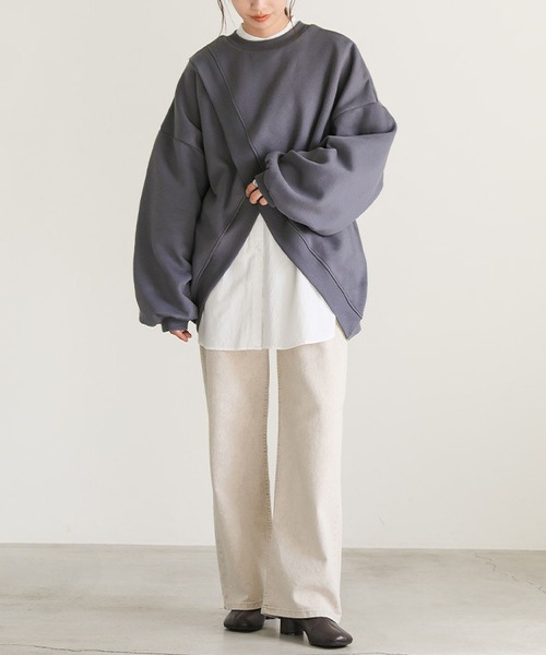 MAISON DE THERESE（メゾン ド テレーズ）の「前後2WAY　ルーズシルエット　ビッグサイズスウェット（スウェット・レディース・ブラック/グレー/ホワイト・M/L）」の17枚目の写真