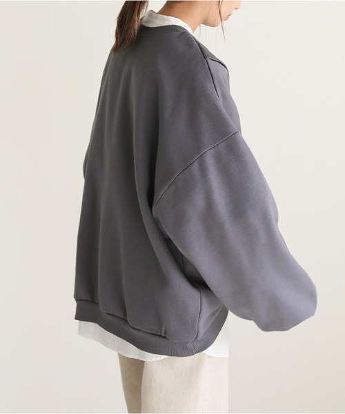 MAISON DE THERESE（メゾン ド テレーズ）の「前後2WAY　ルーズシルエット　ビッグサイズスウェット（スウェット・レディース・ブラック/グレー/ホワイト・M/L）」の4枚目の写真