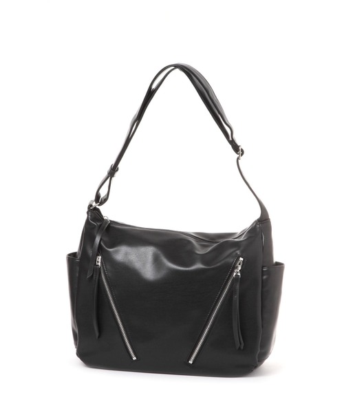 フェイクレザーラージZIPショルダーバッグ / 252668（ショルダーバッグ