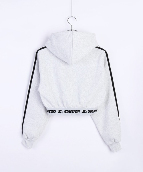 STARTER(スターター)の「STARTER BLACK LABEL 裏起毛 ショート丈 プルパーカー(パーカー・レディース・ブラック系その他/ブラック/ホワイト/ホワイト系その他・M/L)」の9枚目の写真