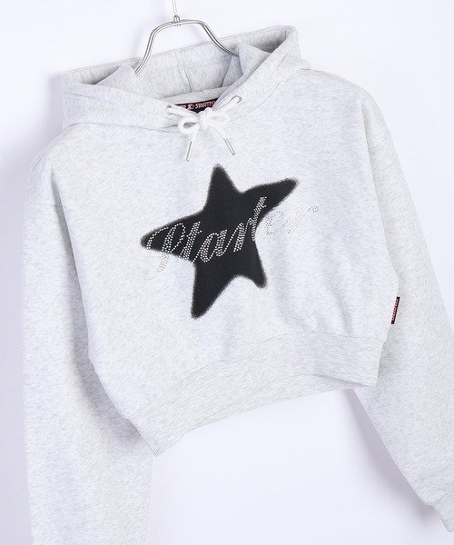 パーカー STARTER BLACK LABEL 裏起毛 ショート丈 プルパーカー レディース セール】STARTER BLACK LABEL 裏起毛 ショート丈 プルパーカー