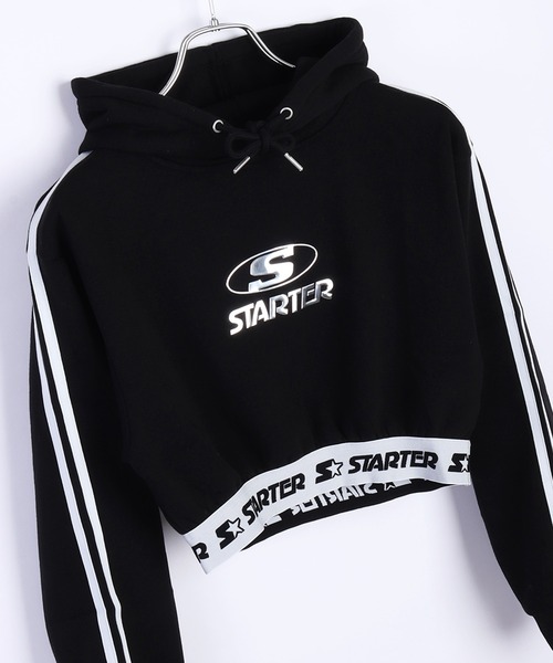 STARTER(スターター)の「STARTER BLACK LABEL 裏起毛 ショート丈 プルパーカー(パーカー・レディース・ブラック系その他/ブラック/ホワイト/ホワイト系その他・M/L)」の16枚目の写真