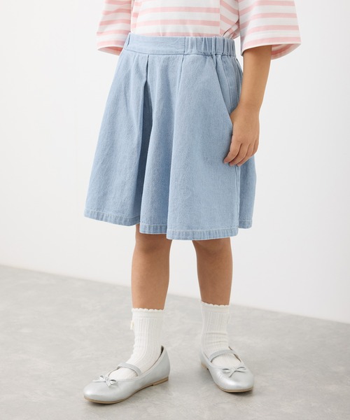 ROPE' PICNIC（ロペピクニック）の「【KIDS】スカートライクデニムキュロットパンツ（デニムパンツ・キッズ・ネイビー/サックスブルー・140/150/120/130）」の22枚目の写真