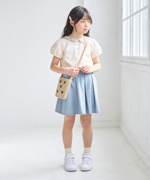 ROPE' PICNIC（ロペピクニック）の「【KIDS】スカートライクデニムキュロットパンツ（デニムパンツ・キッズ・ネイビー/サックスブルー・140/150/120/130）」の14枚目の写真