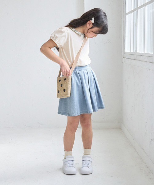 ROPE' PICNIC（ロペピクニック）の「【KIDS】スカートライクデニムキュロットパンツ（デニムパンツ・キッズ・ネイビー/サックスブルー・140/150/120/130）」の15枚目の写真