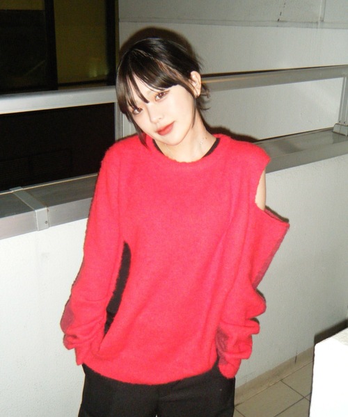 shesame(シーセム)の「coloring mohair like knit(ニット/セーター・レディース・ネイビー系/グレー系/レッド系・フリー)」の3枚目の写真