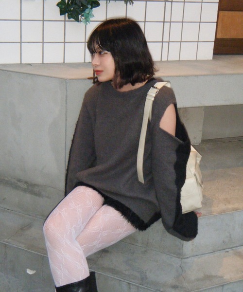 shesame(シーセム)の「coloring mohair like knit(ニット/セーター・レディース・ネイビー系/グレー系/レッド系・フリー)」の5枚目の写真