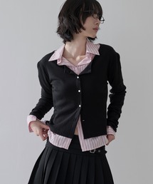 UNE MANSION | 【UNE ORIGINAL】ショルダーパフシルバーボタンワッフル袖ウォーマーカーディガン(カーディガン/ボレロ)