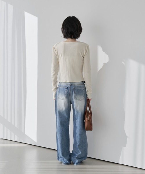 UNE MANSION(ユヌマンション)の「【UNE ORIGINAL】ショルダーパフシルバーボタンワッフル袖ウォーマーカーディガン(カーディガン/ボレロ・レディース・ブラック/アイボリー/グレー/レッド・MEDIUM/SMALL)」の18枚目の写真