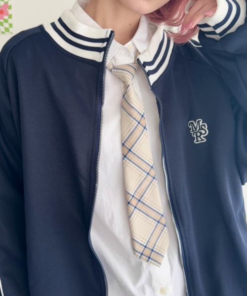 SOLLON.（ソルロン）の「チェック柄ネクタイ（ネクタイ・レディース・ベージュ/ネイビー/ブラウン/ダークブラウン・FREE）」の3枚目の写真