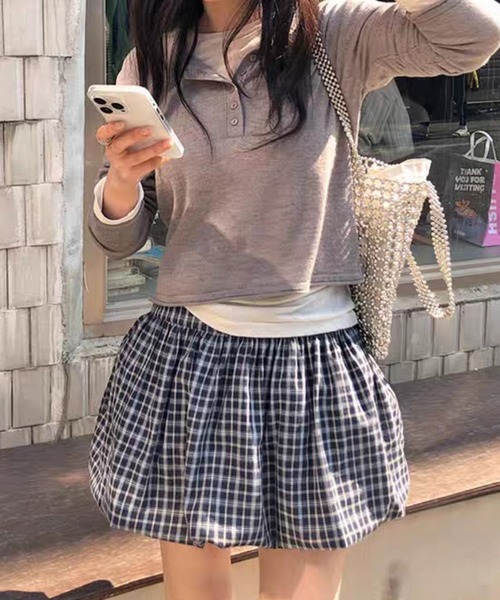 LAC-VERT(ラック・ヴェール)の「ミニ丈バルーンスカート(スカート・レディース・ホワイト/ブラック/その他1・FREE)」の13枚目の写真