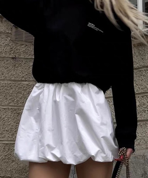 LAC-VERT(ラック・ヴェール)の「ミニ丈バルーンスカート(スカート・レディース・ホワイト/ブラック/その他1・FREE)」の19枚目の写真