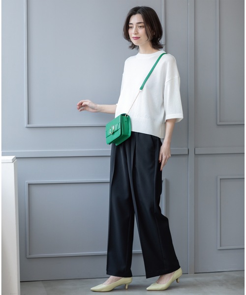 OPAQUE.CLIP(オペークドットクリップ)の「《SS-LLsize》美脚ストレッチイージーワイドパンツ【洗濯機洗い可/防シワ】(その他パンツ・レディース・チャコールグレー/サックスブルー/ブラック/ベージュ・36/38/40/34/42)」の11枚目の写真