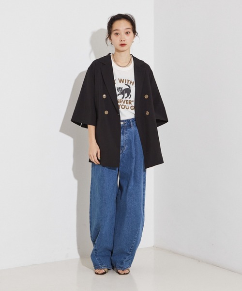 NOMINE（ノミネ）の「タック ボリューム デニムパンツ（デニムパンツ・レディース・ホワイト/ブラック/ブルー・S/M）」の10枚目の写真