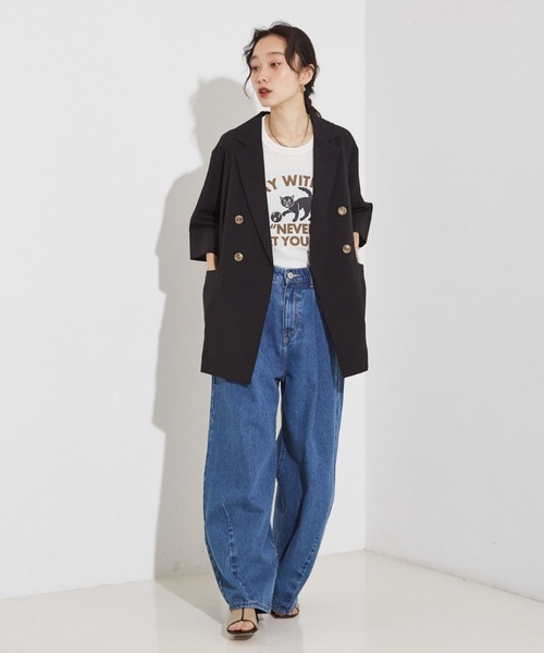 NOMINE（ノミネ）の「タック ボリューム デニムパンツ（デニムパンツ・レディース・ホワイト/ブラック/ブルー・S/M）」の11枚目の写真