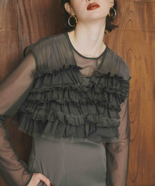 ANDRESD（アンドレスド）の「タフタチュールベストセットドレス