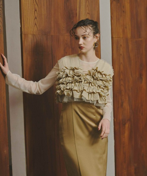 andresd チュールトップ・ベスト・ドレスセット セール】タフタチュールベストセットドレス / taffeta tulle vest set